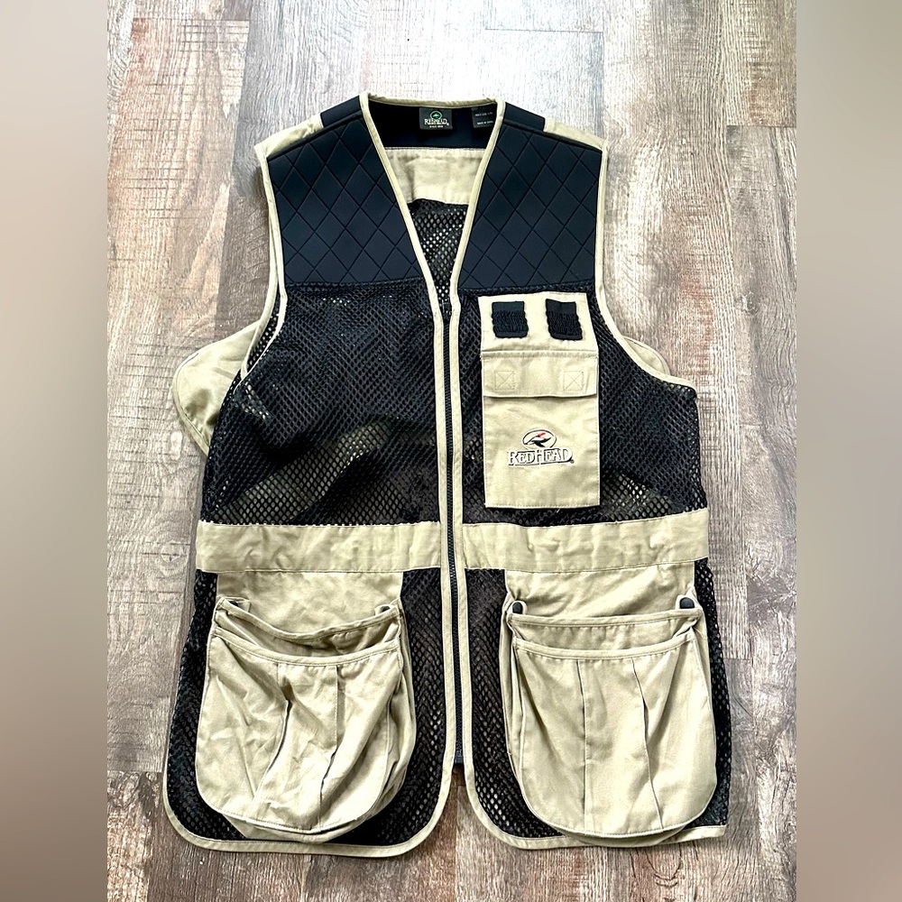 RedHead Tan & Black Sleeveless Zip Up Hunting Vest L/XL